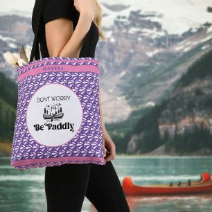 Tote Bag Motif d'eau violet rétro Canot Otter Nom personnal