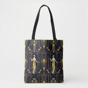 Tote Bag Motif décoratif Gabsy or et noir