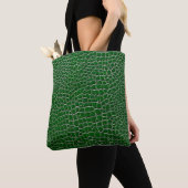 Tote Bag Motif d'effet de cuir vert (De près)