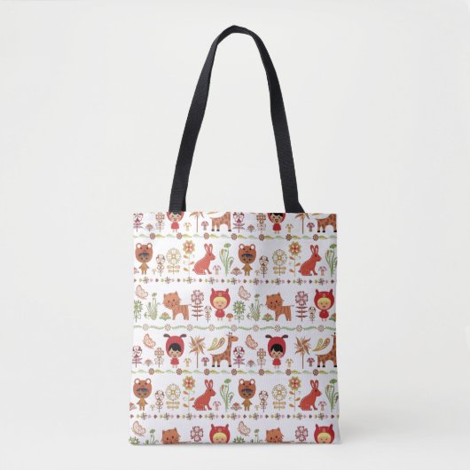 Tote Bag Motif d'enfant et d'animaux (Devant)