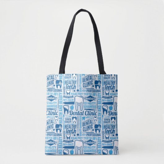 Tote Bag Motif dentaire bleu de clinique (Devant)