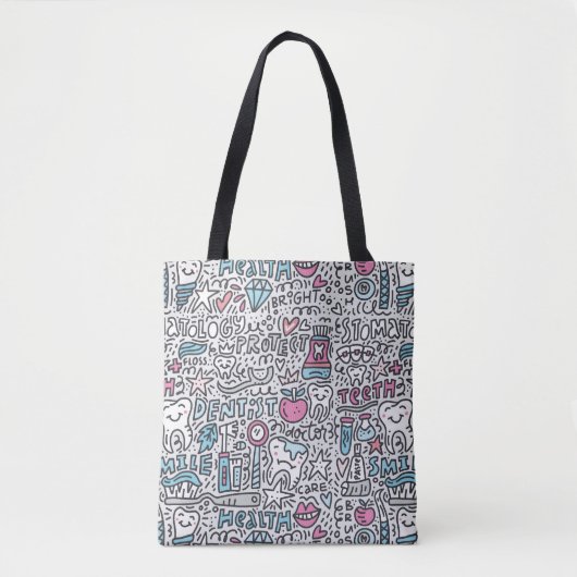 Tote Bag Motif dentaire de bande dessinée (Devant)