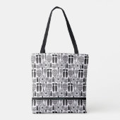 Tote Bag Motif d'équipements et accessoires de tennis moder (Dos)