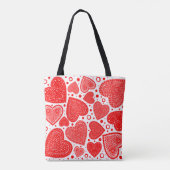 Tote Bag Motif des coeurs et des points rouges (Dos)