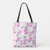 Tote Bag Motif Des Eléphants Roses, Eléphants Mignons, Étoi (Dos)