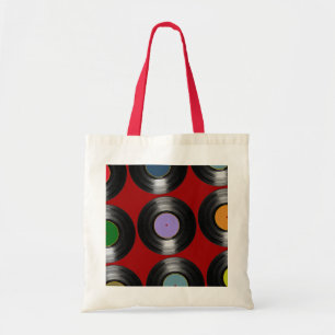 Tote Bag motif des enregistrements vinyle couleur