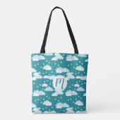 Tote Bag Motif des étoiles et nuages en chute mûre (Dos)
