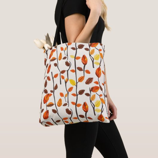 Tote Bag Motif des feuilles de chute (De près)