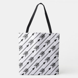 Tote Bag Motif des flèches noires et blanches