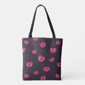 Tote Bag Motif des lèvres et des crocs de vampire (Dos)