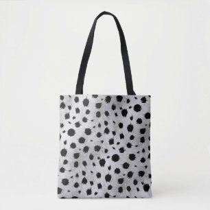 Tote Bag Motif des points Dalmatiens noirs et blancs