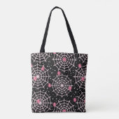 Tote Bag Motif des toiles d'Halloween et araignées (Dos)