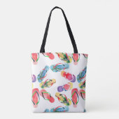 Tote Bag Motif des tongs de plage d'été (Dos)