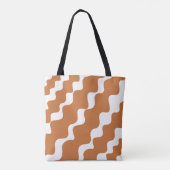 Tote Bag motif des vagues inclinées Brown et blanches (Dos)