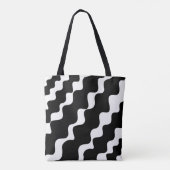 Tote Bag Motif des vagues inclinées en noir et blanc (Dos)