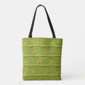 Tote Bag Motif des yeux de serpent - Abstrait reptile vert (Dos)