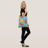 Tote Bag Motif d'été avec ananas et pastèque, ba (Sur le modèle)
