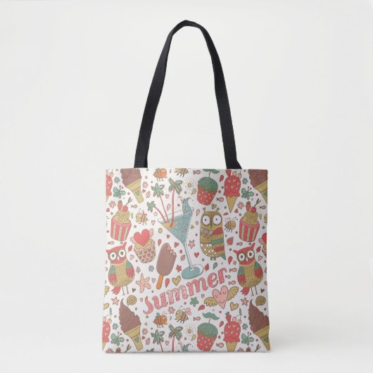 Tote Bag Motif d'été avec la crème glacée (Devant)