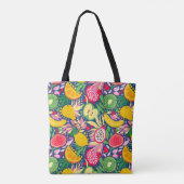 Tote Bag Motif d'été pour le Monogramme de fruits tropicaux (Dos)