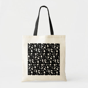 Tote Bag Motif d'Halloween, chauves-souris et araignées