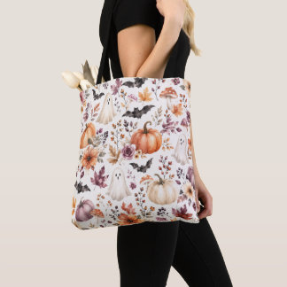 Tote Bag Motif d'Halloween d'automne à l'aquarelle