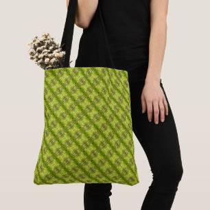 Tote Bag Motif diagonal de feuilles de palmier vertes tropi
