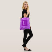 Tote Bag Motif diamant à trois tons violet Monogram (Sur le modèle)