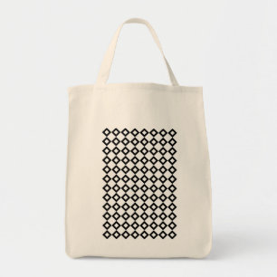 Tote Bag Motif Diamant blanc et noir