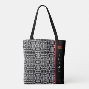 Tote Bag Motif diamant chic et élégant en noir et blanc