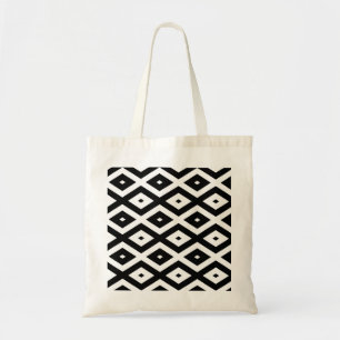 Tote Bag Motif diamant noir et blanc