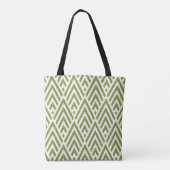 Tote Bag Motif diamant tendance Monogramme vert olive (Dos)