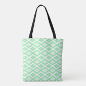 Tote Bag Motif diamant vert et blanc (Dos)
