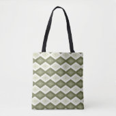 Tote Bag Motif diamant vert olive (Devant)