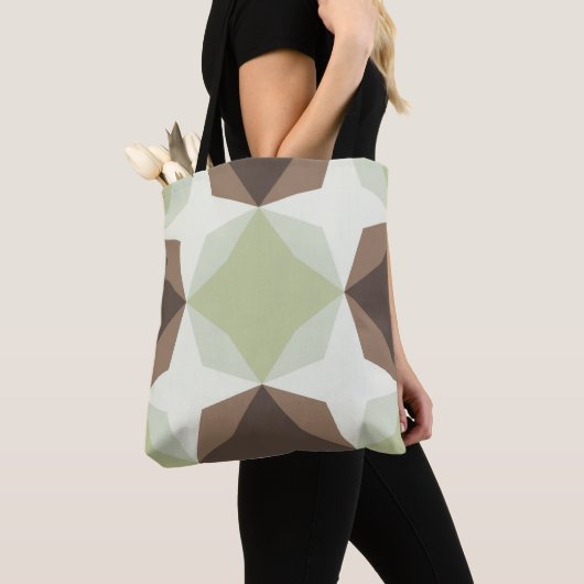 Tote Bag Motif diamant vert subtil (De près)