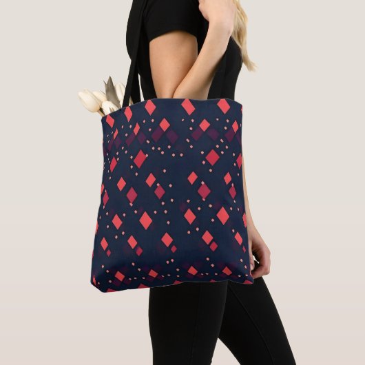 Tote Bag Motif Diamants rouges (De près)