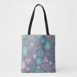 Tote Bag Motif d'icône de pierre gemme