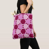 Tote Bag Motif d'illusion optique Girly Pink (De près)