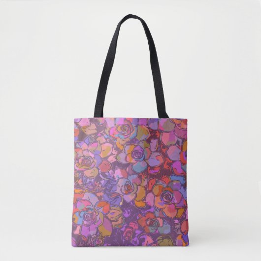 Tote Bag Motif d'illustration de fleurs botaniques en viole (Devant)