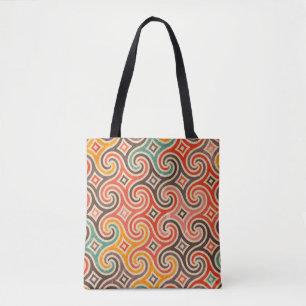 Tote Bag Motif d'illustration des tourbillons rétro