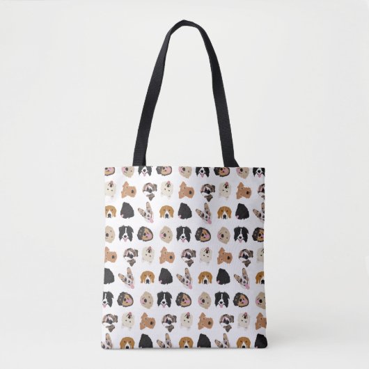 Tote Bag Motif d'illustration du visage de chien mignon (Devant)