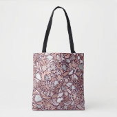Tote Bag Motif d'illustrations florales de Bourgogne rose (Devant)
