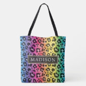 Tote Bag Motif d'impression d'animal guépard léopard arc-en (Dos)
