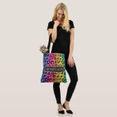 Tote Bag Motif d'impression d'animal guépard léopard arc-en (Sur le modèle)