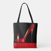 Tote Bag Motif d'impression en rouge à lèvres à talon élevé (Dos)