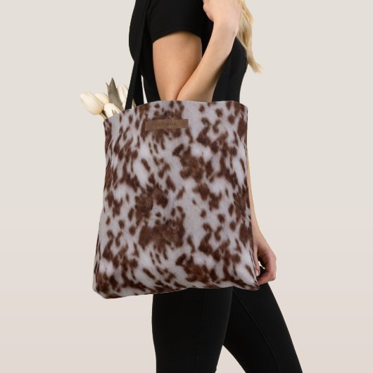 Tote Bag Motif d'impression Faux Cowhide (De près)