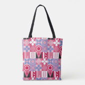 Tote Bag motif d'impression géométrique rétro (Dos)