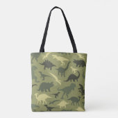 Tote Bag Motif Dinosaure, Silhouette Dinosaure, Dino Vert (Dos)
