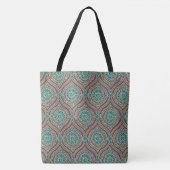 Tote Bag Motif d'oignon ethnique chic en Maroon, Turquoise  (Devant)