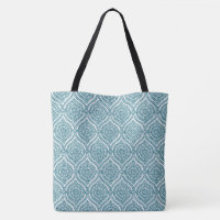 Motif d'oignon ethnique chic en Turquoise sur blan