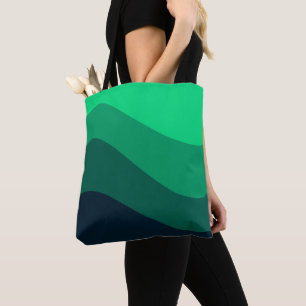 Tote Bag Motif d'onde noir vert